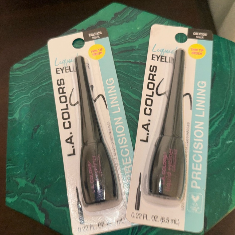 2x Lot L.A. Colors Precision Black Liquid Eyeliner